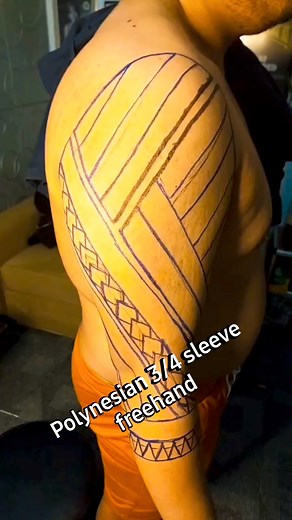 1.6K views · 15 reactions | Freehand polynesian tribal tattoo 3/4 sleeve Done by: Cover-up Tattoo Studio Aldoxtattoo | Cover-up Tattoo Meanings and Ideas | Facebook