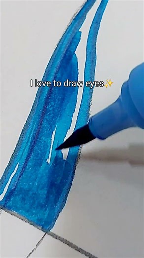 Drawing eyes✨️ only with BLUE color🔷️ 2 DiFFeRenT styles drawing.