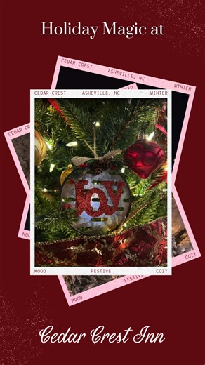 Holiday magic lives in the details. Twinkling evenings in Asheville, peaceful mornings at Cedar Crest Inn, and a stay that feels like it was made for this time of year. #HolidayInAsheville #CedarCrestInn #AshevilleNC #SeasonalStay | Cedar Crest Inn
