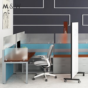 [Hot Item] Aluminium Fabric Design Desk Furniture Table Computer Officer 4 Person Cubicle Office Workstation