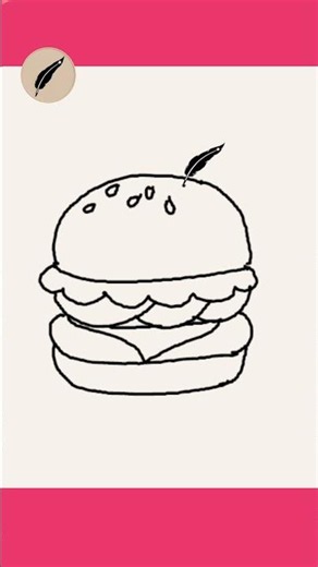 How to Draw a YUMMY HAMBURGER! 🍔😋 Easy Food Art for Kids & Beginners #lidoartworks