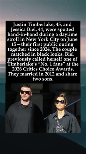 Justin Timberlake & Jessica Biel Hold Hands in Rare NYC Sighting #JustinTimberlake #JessicaBiel