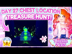 ⭐DAY 27 CHEST LOCATION CHEST LOCATION For TREASURE HUNT GLITTERFROST UPDATE 🏰 Royale High Roblox