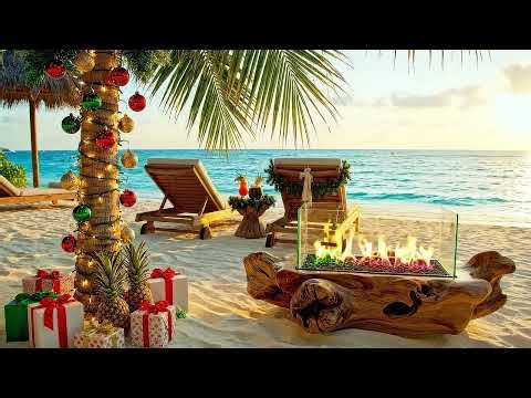 🏝️🎄 Caribbean Christmas Reggae Instrumental (1 Hour) | Tropical Beach Fire Ambience 🔥