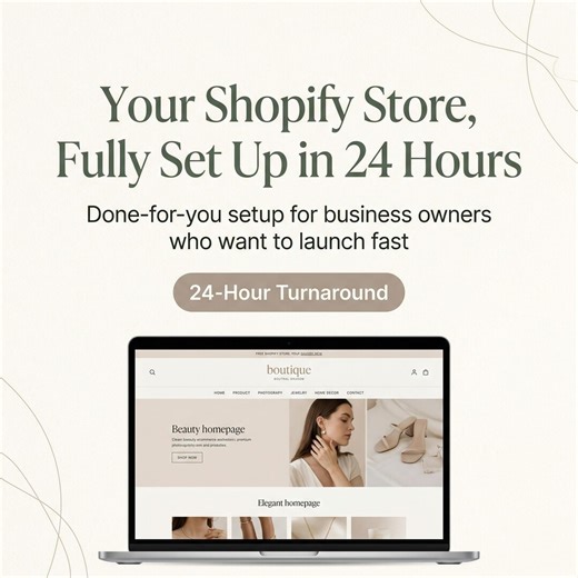 Shopify Store Setup Service, Done for You Shopify Website Design, 24 Hour Theme Installation and Launch Help for New Store Owners - Etsy