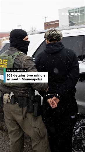 U.S. Customs and Border Protection officers handcuffed and detained two teenagers in south Minneapolis Wednesday afternoon. MPR News photojournalist Ben Hovland observed the arrests and said the agents appear to have rear-ended a silver-colored SUV carrying the two minors. Agents took a teenage boy into custody after taking a picture of his face. The young man appeared frightened as he was led away to a federal law enforcement vehicle. The driver, a teenage girl, was seen handing agents a U.S. p