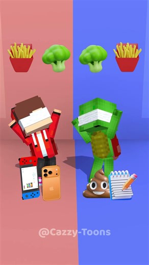 JJ and Mikey Choose the Best 😂😆 - MAIZEN Minecraft Animation