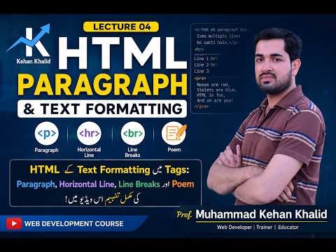 HTML Paragraph, HR, BR & PRE Tag | Lecture 4 (Urdu/Hindi)
