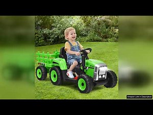 Costzon Ride on Tractor w/Detachable Trailer, 12V Kids' Electric Vehicles w/ 3-Gear-Shift Review