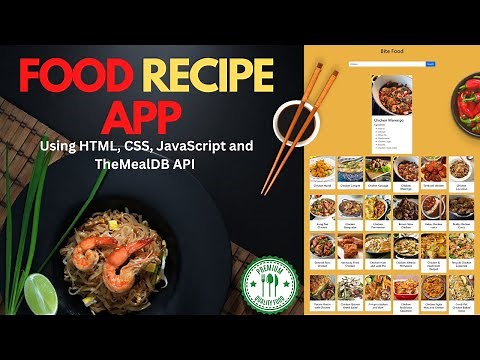 10. Build A Food Recipe App using HTML CSS & JavaScript || TheMealDB API || Step By Step