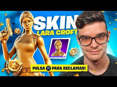 DESBLOQUENADO SKIN *LARA CROFT DORADA* EN FORTNITE! - CreativeSergi