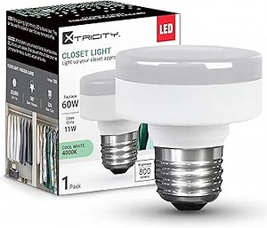 Xtricity LED Puck Light Bulb, E26 Bulb Base, Dimmable, Flat Light Bulb 11W (60W Equivalent), 800 Lumens, 4000K Cool White, Low Profile120V, UL Listed (1 Pack)