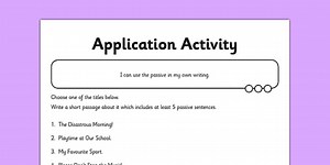 Using the Passive Application Worksheet
