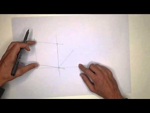 Basic steps for sketching a cube in 2-point perspective