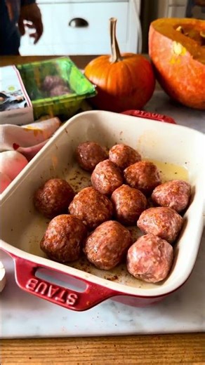 Polpette di vitello con crema di zucca#shorts