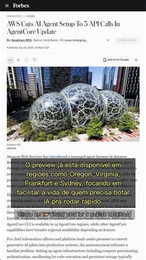 🧐👉 AWS revoluciona: crie agentes de IA com só 3 chamadas de API #QixNewsAI