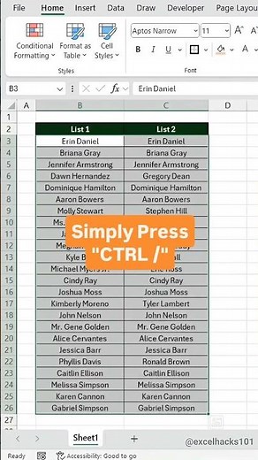 📌 Compare Data in Excel Instantly 😍#excel #exceltips #exceltricks #data #excelskills #exceltutorial