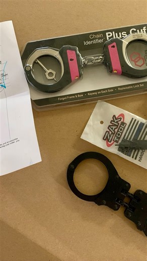Handcuff Collector on Instagram: "Package unboxing from handcuff warehouse of these two new handcuffs and one black swivel handcuff key. The handcuffs are Peerless model 802C hinged black handcuffs and ASP identifier chain link ultra handcuffs in pink which happy to own. More information about these items starting tomorrow. #handcuffs #handcuffwarehouse #asphandcuffs #policehandcuffs #cops"