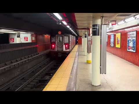 IRT Lexington Ave Line: R142/R142A (4)(5) train action at Bowling Green