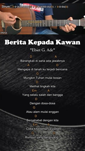 Berita kepada Kawan - Ebiet G. Ade | Chord Gitar Mudah dan Lirik #chordgitar #guitarlessons