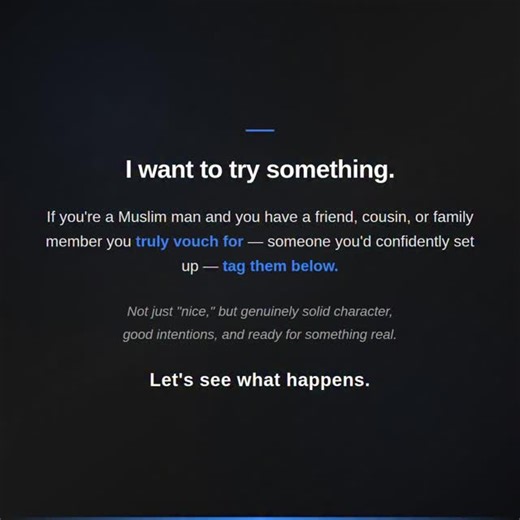 Hoda Abrahim on Instagram: "If a man vouches for another man, he has to be decent, right? I can’t tell you how many instances I’ve seen where men don’t want to set up someone they’re close with- because they know who they TRULY are and would not let them be with a friend, sister, etc So if you know a good muslim man, vouch for him below. #matchmaker #muslim #muslimtiktok #viral #man"