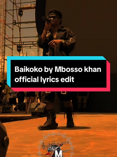 Baikoko by Mbosso Khan - Official Lyrics Edit