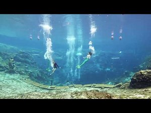 Mermaid Show at Weeki Wachee Springs. Florida. USA. 4K.
