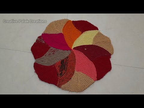पुरानी साड़ियों से बनाएं New Design का Multicolor फूल वाला Paydan || New knitting doormat/ PART_ 2