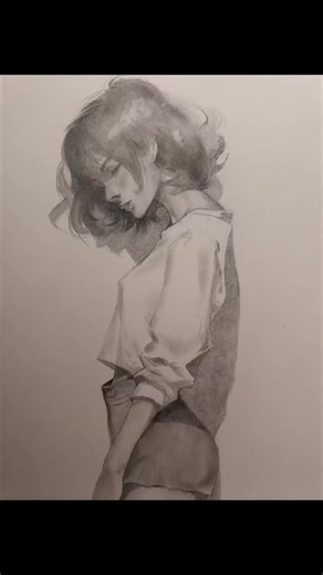 First drawing of the year! 😊 #daily_art #portrait #foryoupage #graphite #drawing