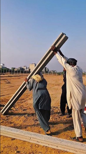 precast concrete boundary wall column Pole Installation 😱😱 #shorts