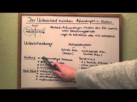 Aufwendungen und Kosten - Unterschied verständlich erklärt (KLR)