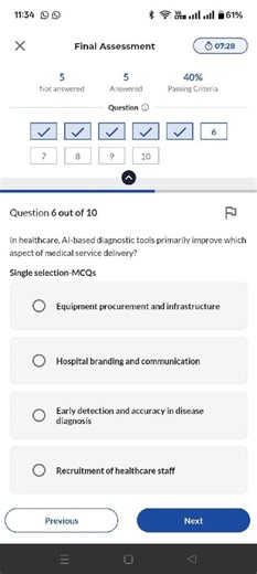 In healthcare, AI-based diagnostic tools primarily improve whic... | Filo