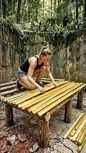 Solo Girl Builds Incredible Jungle Home 😱🛖 #bushcraft #survival #shelter
