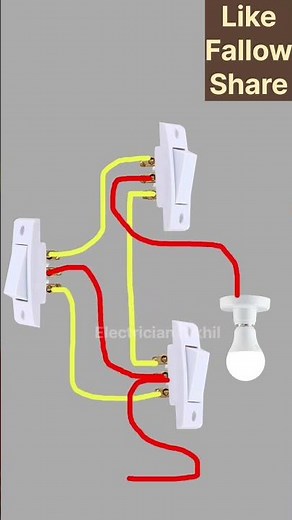 3-Way Switch Wiring ⚡ | 3-Way Switch Connection Step by Step | Easy Electrical Wiring #wiring #fyp