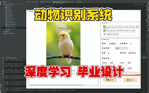 python动物识别系统 YOLOv8模型 PyQt5 深度学习pytorch 计算机毕业设计