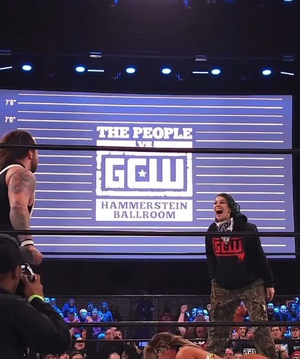 @unfnbelievablex on Instagram: "Video by @louisolsen98 of Sawyer Wreck attacking Atticus Cogar. - GCW The People Vs GCW 1/19/2025 #Deathmatch #deathmatchwrestling #ultraviolent #unfnbelievable #prowrestling"