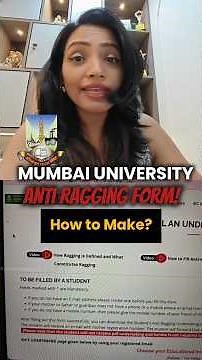How to Make Mumbai University Anti-Ragging Form?