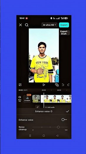 (11/150)Enhance Voice in Just One Click 💥 | Clear & Professional Audio Editing Tutorial #tech