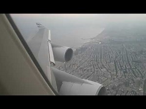 ELAL BOEING 747-400 LANDING AT TEL AVIV AIRPORT. The leading edge flaps extended sequence.