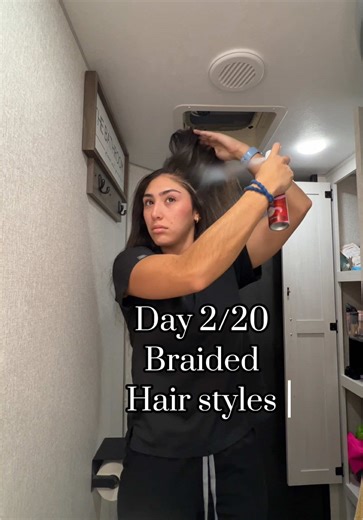 Day 2/10🩵 #braidedhair #braids #updohairstyle #hairtok #hairstyle #hairgrowth #braidedupdo #braidstyles