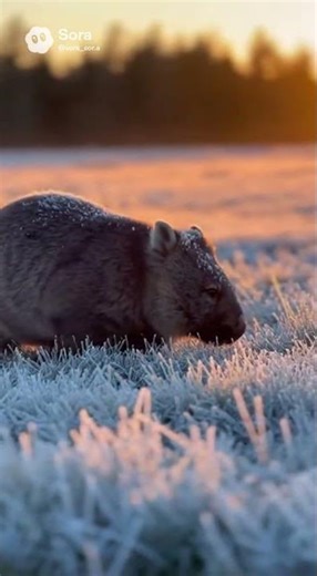 Wombat Walking Through Frosty Grass ❄️🐾 | FUNIMAL
