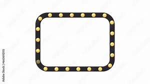 Blinking lightbulb frame 2D object animation. Glimmering light bulbs border with empty space flat cartoon 4K video, transparent alpha channel. Illumination decor animated element on white background Stock Video