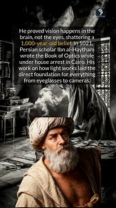 The father of the scientific method unlocked the secrets of light and vision over 1000 years ago. #historyfacts #science #history | Ancestoria