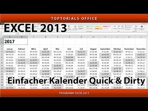 Einfachen Kalender erstellen Quick & Dirty (Excel)