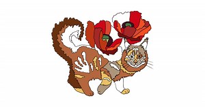 Fluffy cat - Cats Coloring pages for Adults Online and Print