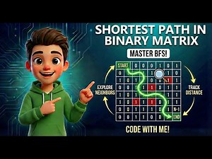 Shortest Path in Binary Matrix (Why BFS?) | DSA Queue Series