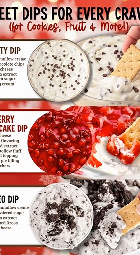 13K views · 16 reactions | DESSERT DIPS 3 WAYS  no-bake, creamy &...