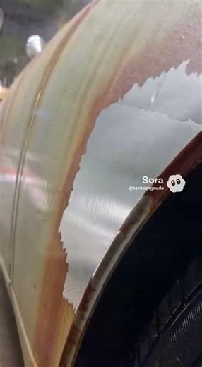 Satisfying Rust Removal: High-Pressure Water Jet Strips Metal to Bare Shine