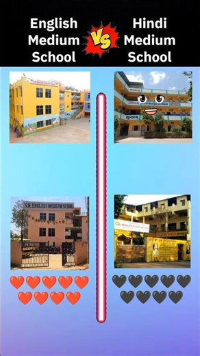 English Medium School vs Hindi Medium School 🏫 #reelschallenge