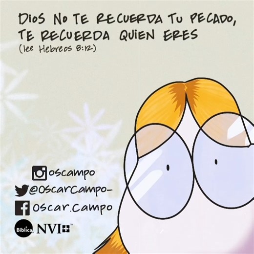«Yo perdonaré sus iniquidades y nunca más me acordaré de sus pecados». Hebreos 8:12 #IlustracionBiblica #OscarCampo #BiblicaLA #BibliaNVI | La Biblia